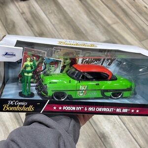 Green and Red 1953 Chevrolet Bel Air with Poison Ivy Figure